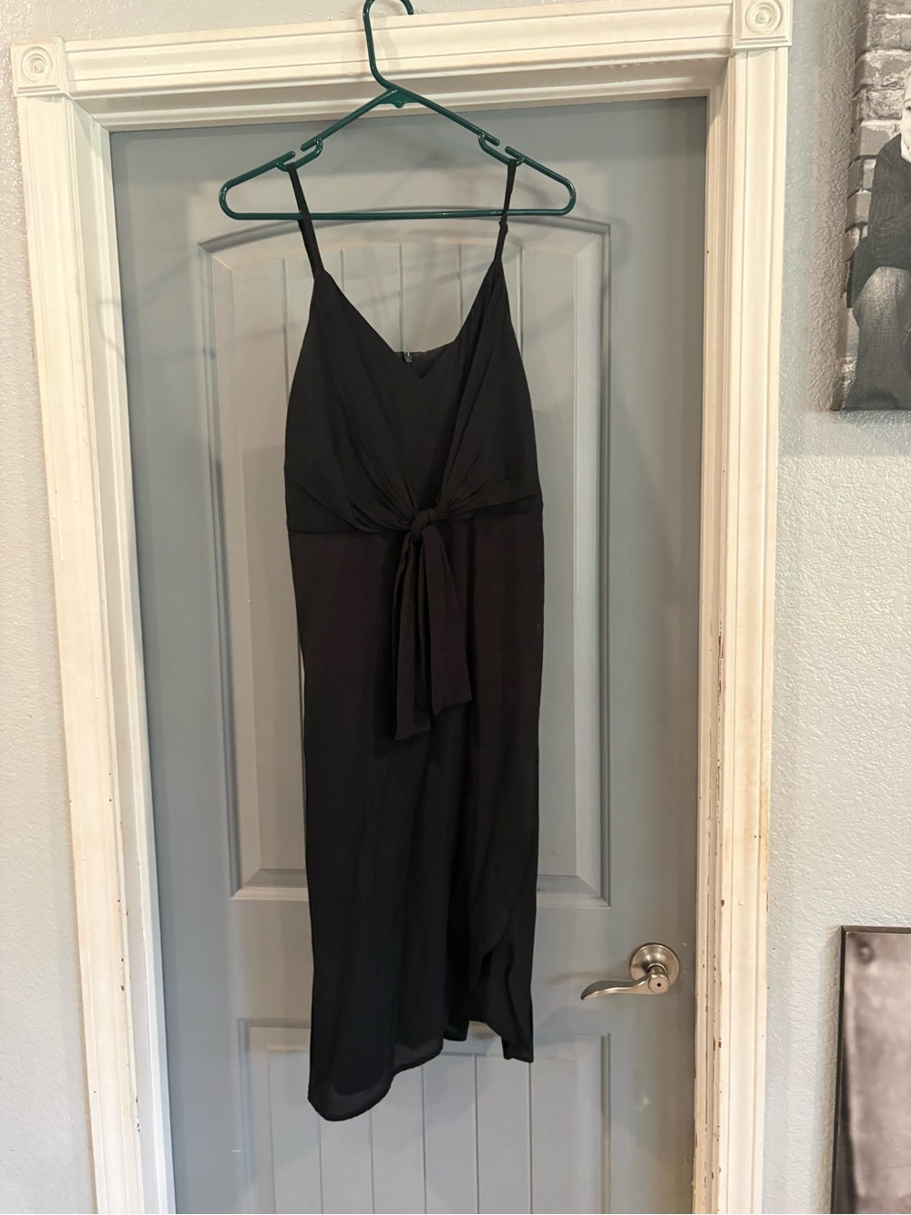 Banana Republic Black Strapless Tie-Front Slip Dress